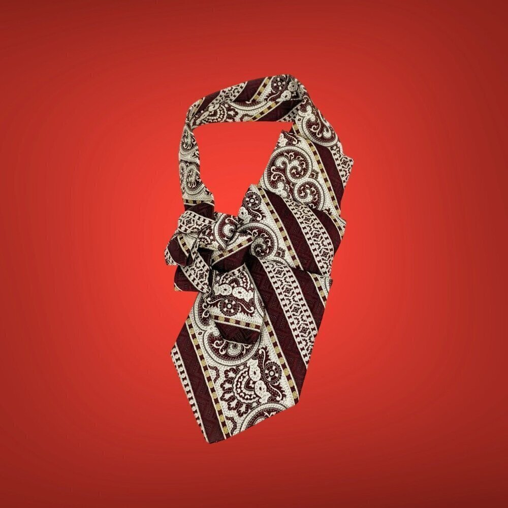 Ogsplosh Ascot Scarf Made From A Repurposed Vintage Necktie NEW